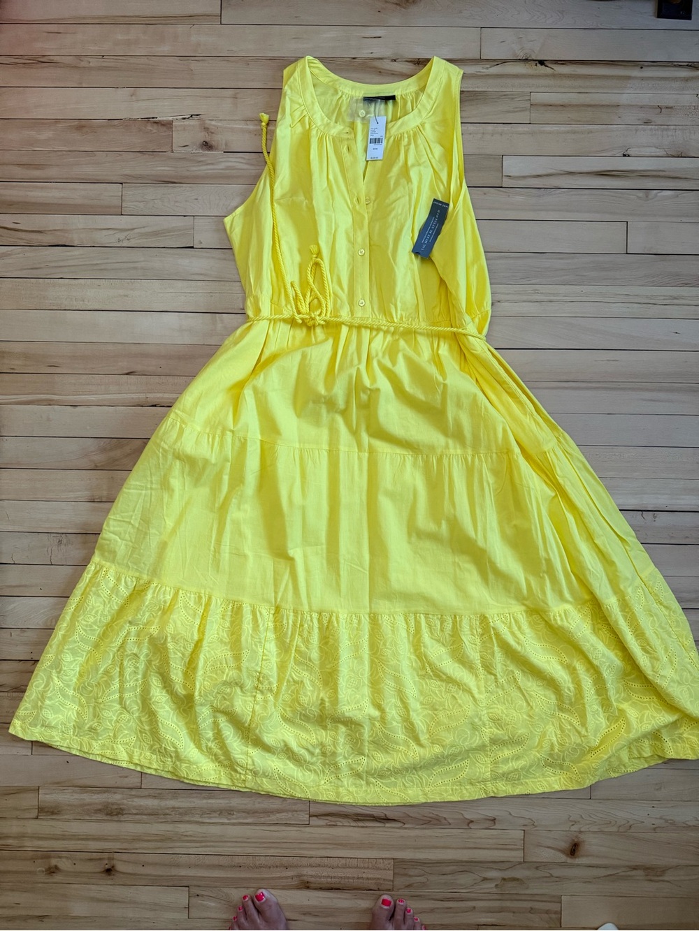 Lane Bryant Bright Yellow Sleeveless Midi Dress